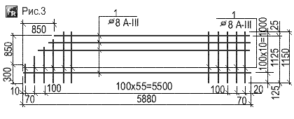 Схема сетки С-2 днища для монолитной плиты перекрытия с угловым скосом