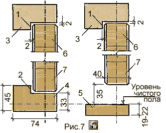 Пример дверного блока с порогом и без порога