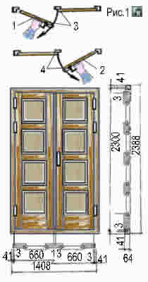 Левые и правые полотна двупольных дверей