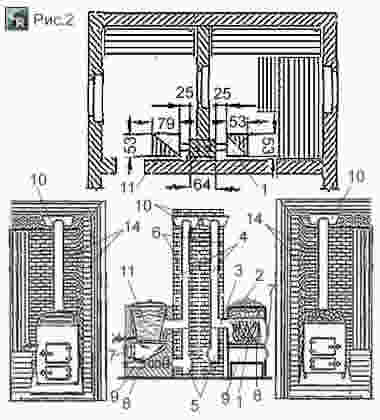 Способ установки дровяных печей в смежных помещениях парной и моечной для семейной бани